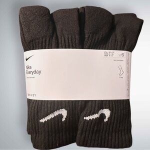 NWT Nike Unisex Crew Socks Color Black 6 Pair